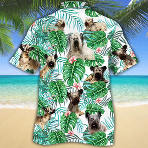 Skye Terrier Dog With Green Monstera Leaves Hawaiian Shirt, Hawaiian Shirt Gift, Christmas Gift