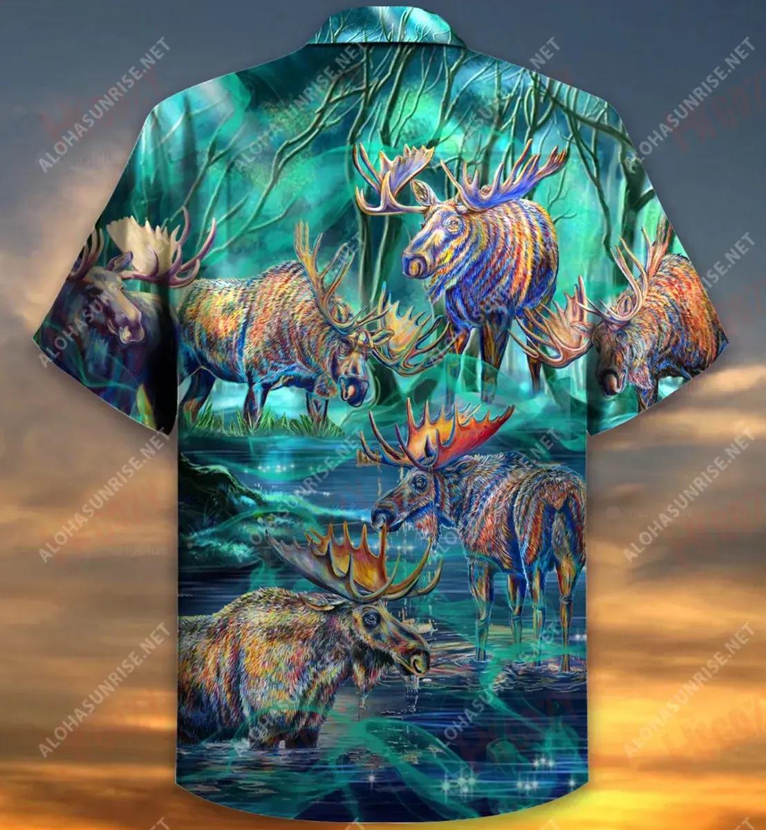 Life Is Better With A Moose Unisex Short Sleeve Shirt Summer Hawaiian T Shirts Hawaiian Crazy Shirts Funny Hawaiian Shirts, Hawaiian Shirt Gift, Christmas Gift