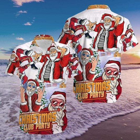 Hawaiian Shirt Christmas Funny Club Party Santa Claus Design, Hawaiian Shirt Gift, Christmas Gift