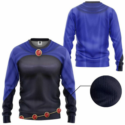 3D Teen Titan Raven Cosplay Custom Tshirt Hoodie Apparel