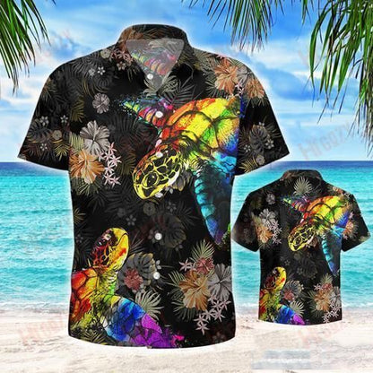 Turtle Lgbt - Short Sleeve Shirt Vacation Hawaiian T Shirts Hawaiian Crazy Shirts Hawaiian Shirts For Men, Hawaiian Shirt Gift, Christmas Gift
