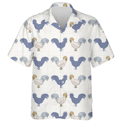 Cute Chicken And Its Ahadow On Gray Background Hawaiian Shirt, Hawaiian Shirt Gift, Christmas Gift