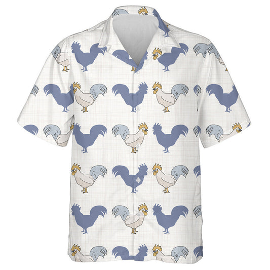 Cute Chicken And Its Ahadow On Gray Background Hawaiian Shirt, Hawaiian Shirt Gift, Christmas Gift
