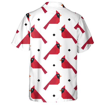 Little Funny Red Cardinal Bird Folded Paper Hawaiian Shirt, Hawaiian Shirt Gift, Christmas Gift