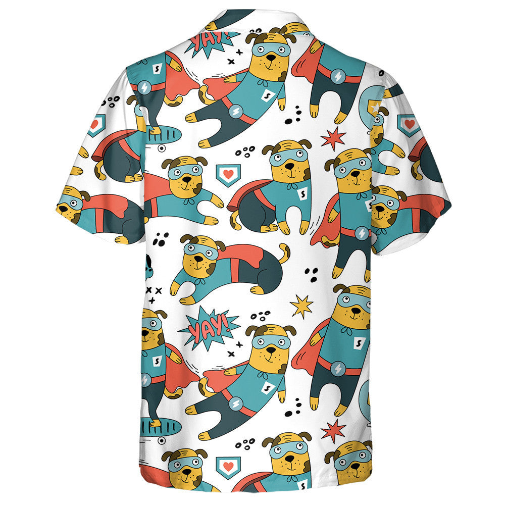 Hero Dog Character In Different Poses Isolated Background Hawaiian Shirt, Hawaiian Shirt Gift, Christmas Gift
