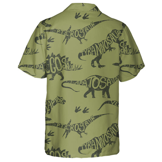 Military Green Camouflage With Different Kinds Of Dinosaur Hawaiian Shirt, Hawaiian Shirt Gift, Christmas Gift