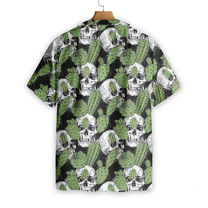 Cactus Skull On Black Design Hawaiian Shirt, Hawaiian Shirt Gift, Christmas Gift