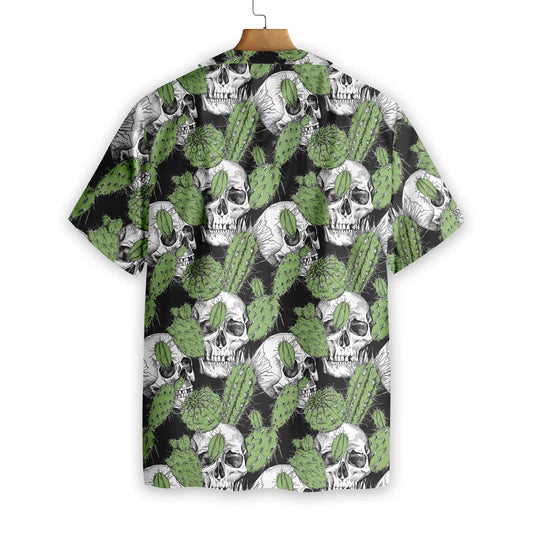 Cactus Skull On Black Design Hawaiian Shirt, Hawaiian Shirt Gift, Christmas Gift