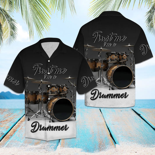 Cool Drums Trust Me Gift For Drummer Pattern Hawaiian Shirt, Hawaiian Shirt Gift, Christmas Gift
