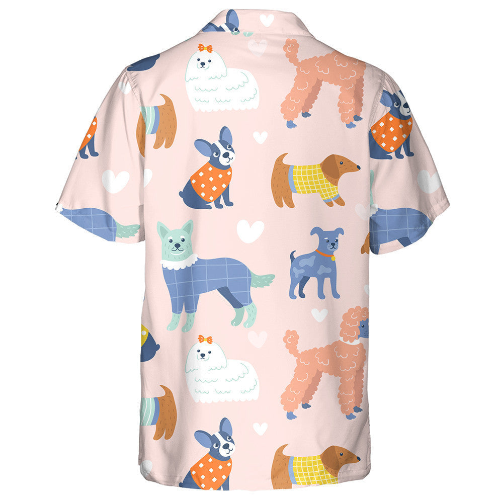 Funny Dogs Fashion Textured Clothes In Cute Outfits Hawaiian Shirt, Hawaiian Shirt Gift, Christmas Gift