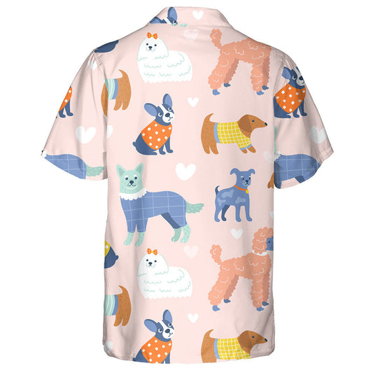Funny Dogs Fashion Textured Clothes In Cute Outfits Hawaiian Shirt, Hawaiian Shirt Gift, Christmas Gift