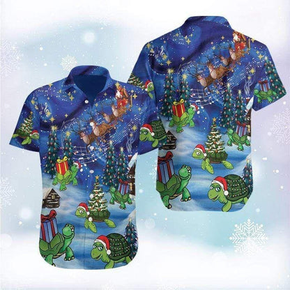 Design Hawaiian Shirt Awesome Turtle On Christmas,Hawaiian Shirt Gift, Christmas Gift