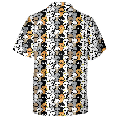 Cat Footprint Breed Pet Cartoon Doodle Illustration Hawaiian Shirt, Hawaiian Shirt Gift, Christmas Gift