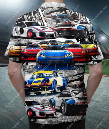 Stock Car Racing Unisex Hawaiian Shirt Summer Hawaiian T Shirts Custom Hawaiian Shirts Hawaiian Shirts For Women, Hawaiian Shirt Gift, Christmas Gift