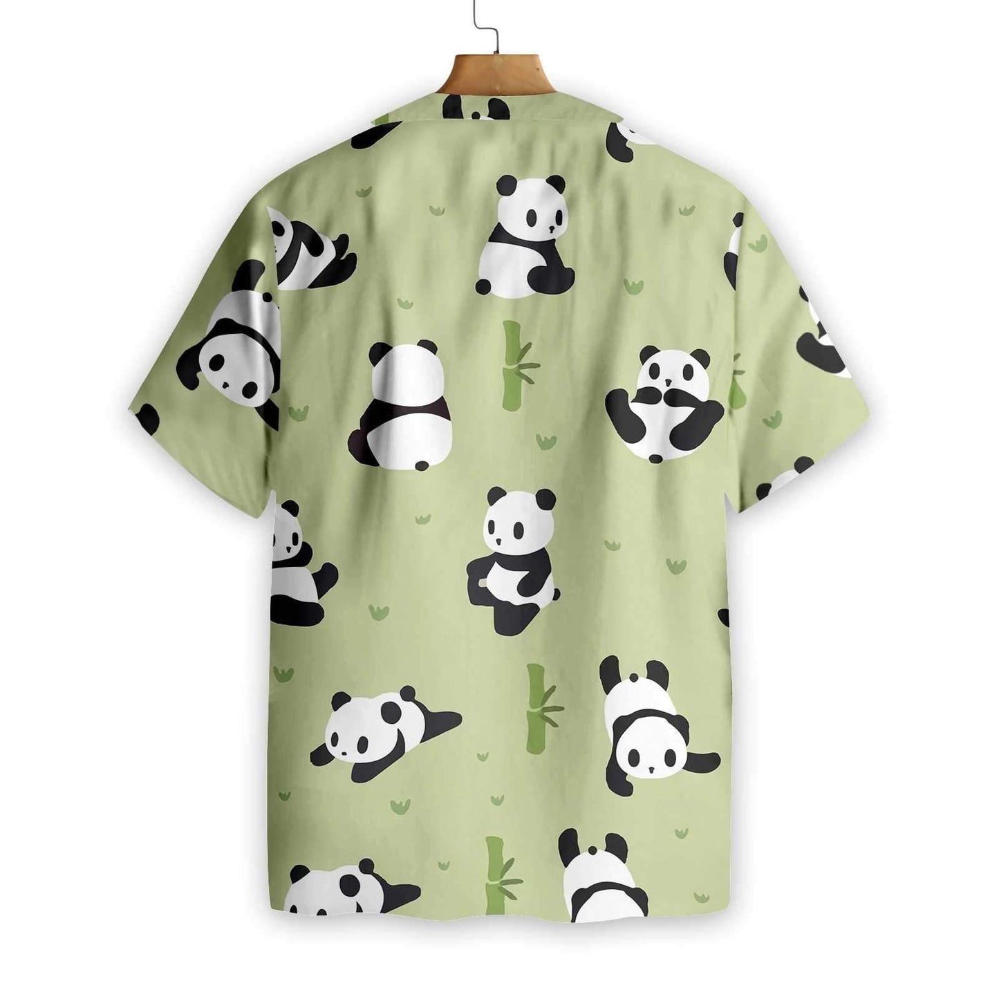 Panda Leaf On Medium Sea Green Design Hawaiian Shirt, Hawaiian Shirt Gift, Christmas Gift
