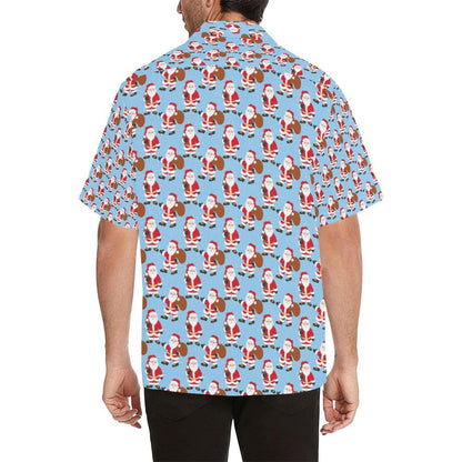Cute Santa Claus With Gift Bag Christmas Themed Hawaiian Shirt, Hawaiian Shirt Gift, Christmas Gift