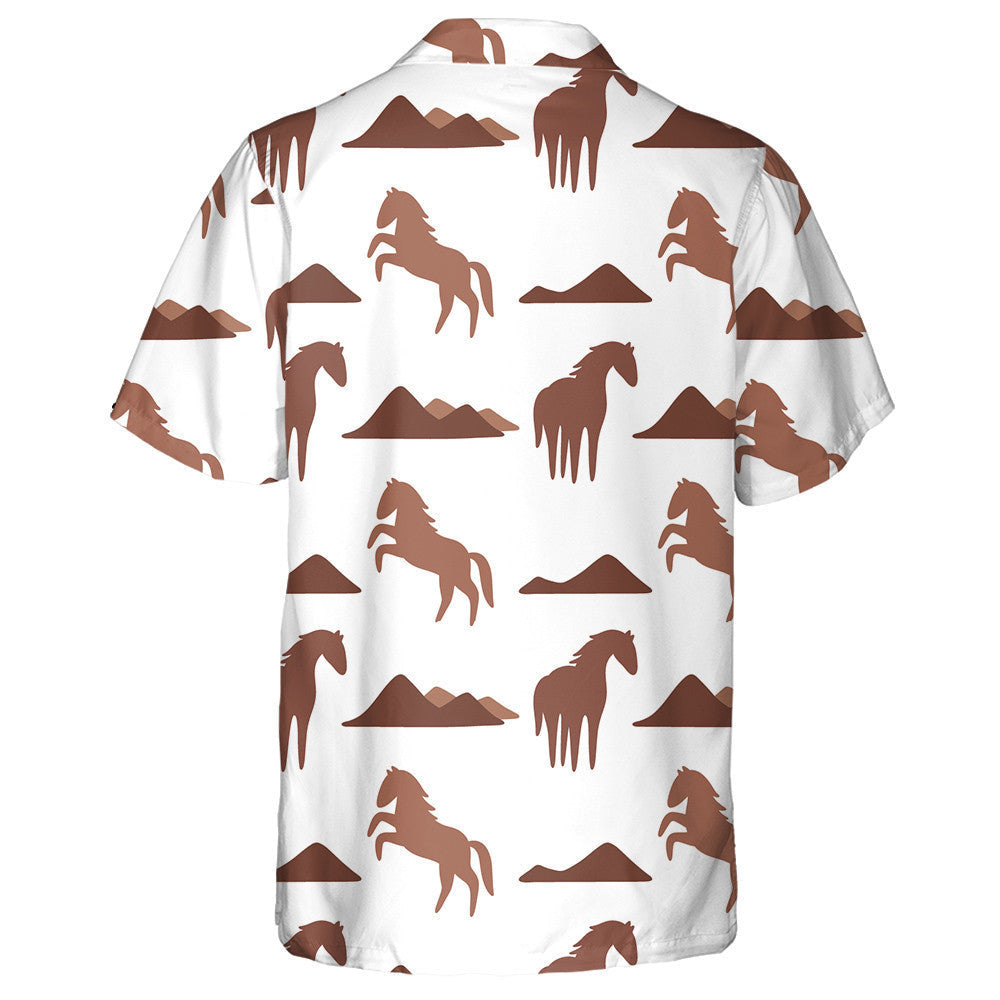 Beautiful Horse And Mountain In Vintage Style Hawaiian Shirt, Hawaiian Shirt Gift, Christmas Gift