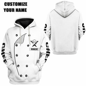 3D Chef Uniform Custom Name Tshirt Hoodie Apparel