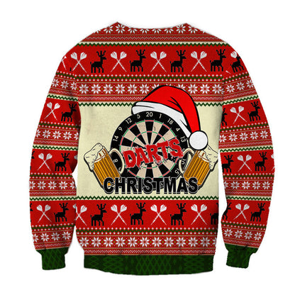 Darts And Beer For Christmas Sweater, Christmas Ugly Sweater, Christmas Gift, Gift Christmas 2024