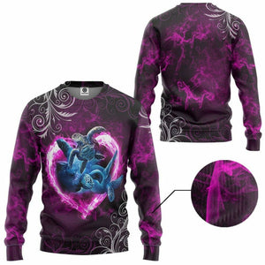 3D Pink Heart Sea Turtle Tshirt Hoodie Apparel