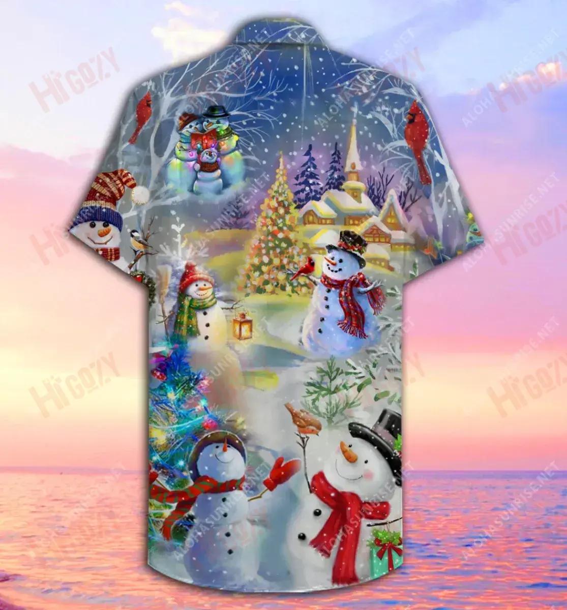 Amazing Christmas Snowman Unisex Short Sleeve Shirt Ocean Aloha Shirt Custom Hawaiian Shirts Funny Hawaiian Shirts, Hawaiian Shirt Gift, Christmas Gift