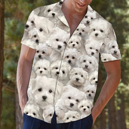 There Was A Girl Who Really Love Maltese Dog Hawaiian Shirt, Hawaiian Shirt Gift, Christmas Gift