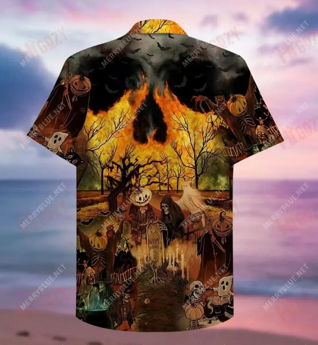 Halloween Party Unisex Short Hawaiian Shirt Vacation Short Sleeve Vintage Hawaiian Shirts Hawaiian Shirt Pattern, Hawaiian Shirt Gift, Christmas Gift