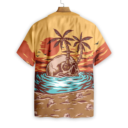 Skull Island Summer Beach Sunset Hawaiian Shirt,Hawaiian Shirt Gift, Christmas Gift