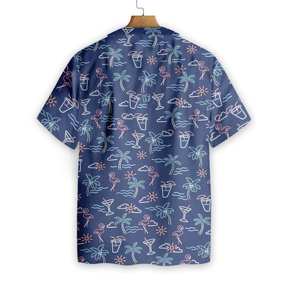 Summer Beach Party Tropical Flamingo Design Hawaiian Shirt,Hawaiian Shirt Gift, Christmas Gift