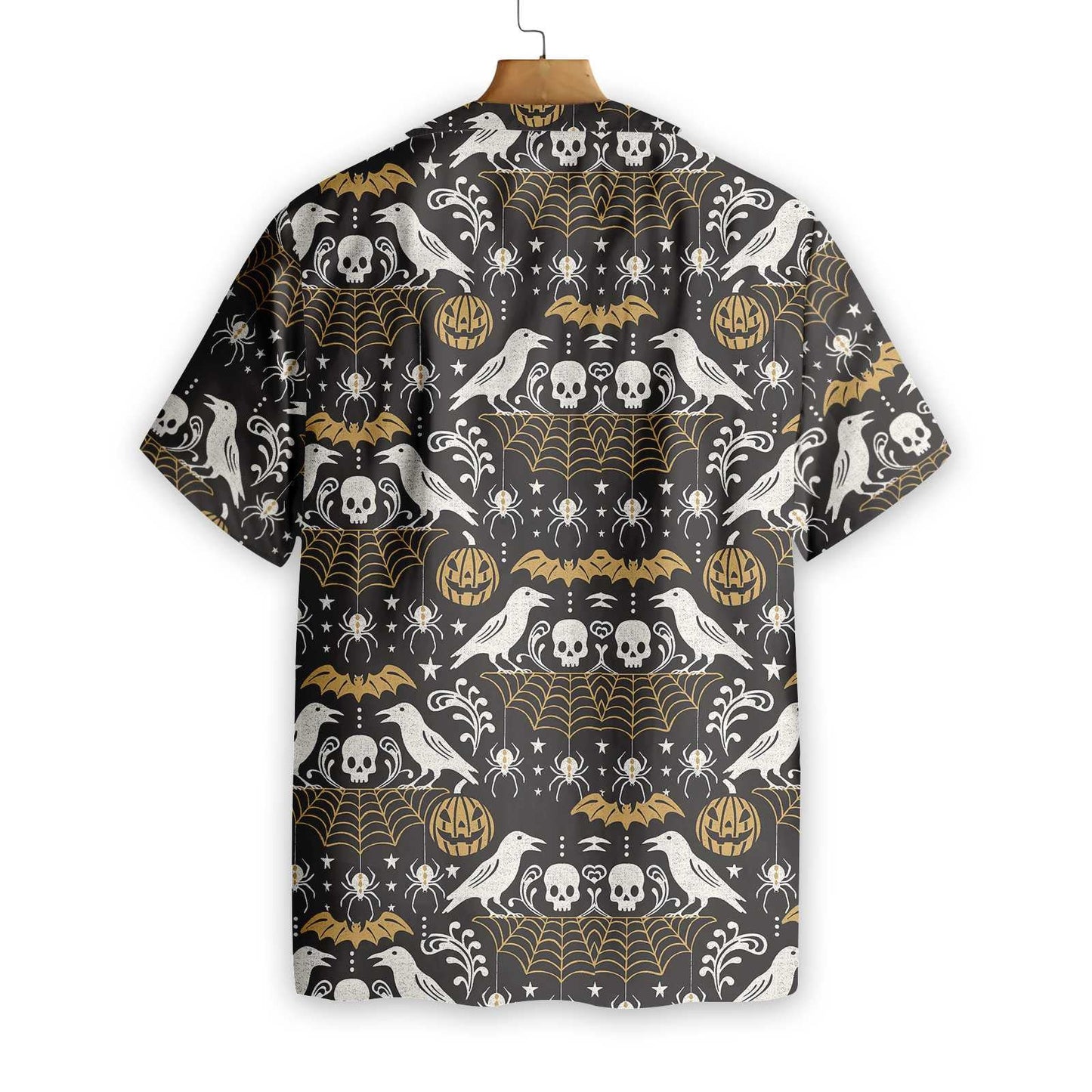 Halloween Black Pumpkin And Spider Web Dramatic Hawaiian Shirt, Hawaiian Shirt Gift, Christmas Gift