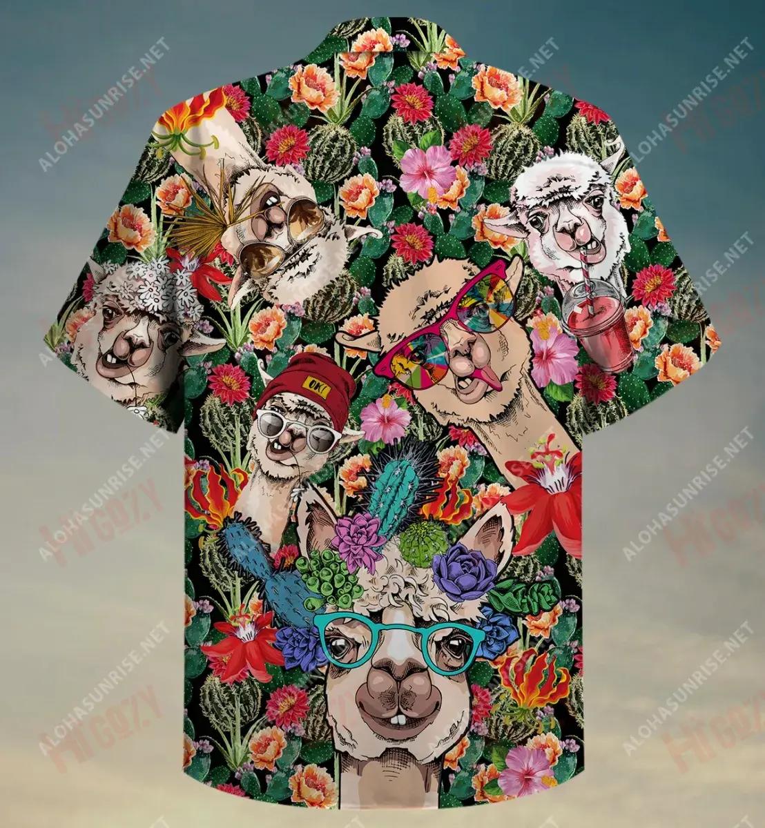 Llamazing Tropical Llama Hawaiian Shirt Vacation Short Sleeve Hawaiian Crazy Shirts Hawaiian Shirts For Men, Hawaiian Shirt Gift, Christmas Gift