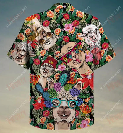 Llamazing Tropical Llama Hawaiian Shirt Vacation Short Sleeve Hawaiian Crazy Shirts Hawaiian Shirts For Men, Hawaiian Shirt Gift, Christmas Gift
