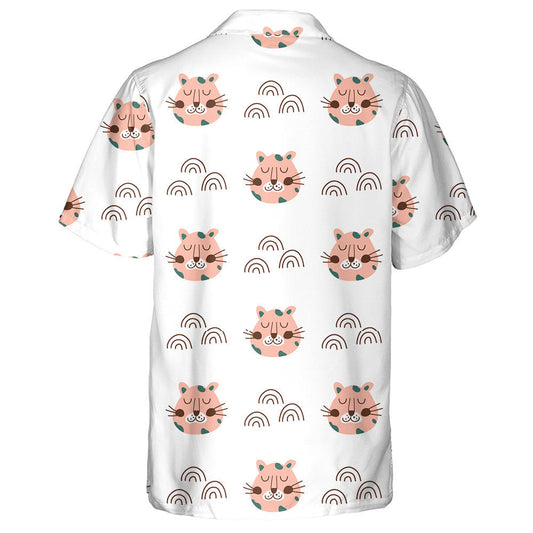 Wild African Pink Leopard Head Safari Animal Hawaiian Shirt, Hawaiian Shirt Gift, Christmas Gift