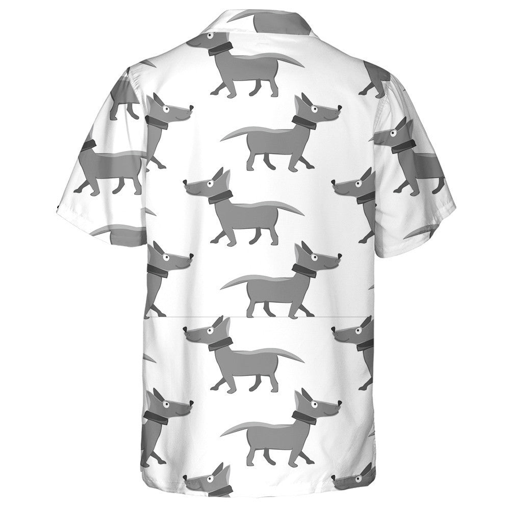Cartoon Style Wolfs On White Isolated Background Hawaiian Shirt, Hawaiian Shirt Gift, Christmas Gift