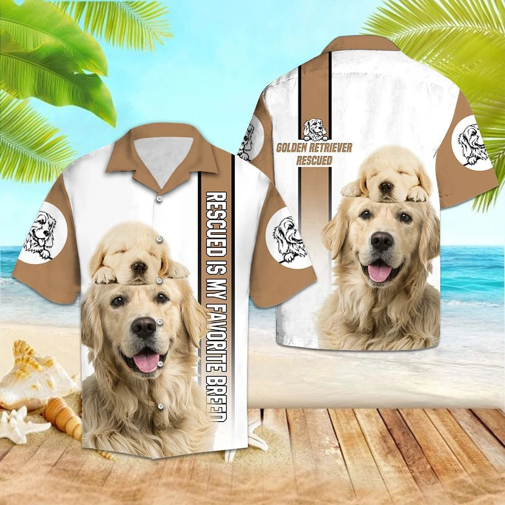 Golden Retriever Is My Favorite Breed Hawaiian Shirt,Hawaiian Shirt Gift, Christmas Gift