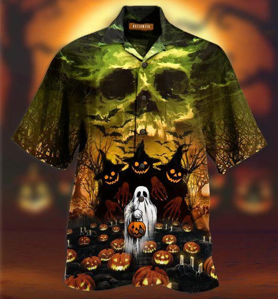 Halloween Ghost Just Want To Have Fun Background Hawaiian Shirt, Hawaiian Shirt Gift, Christmas Gift
