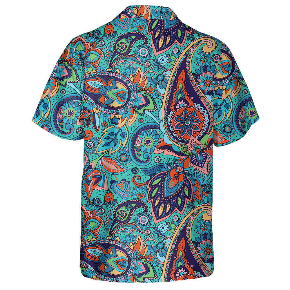 Multicolor Traditional Paisley Pattern With Flowers And Leaves Hawaiian Shirt, Hawaiian Shirt Gift, Christmas Gift