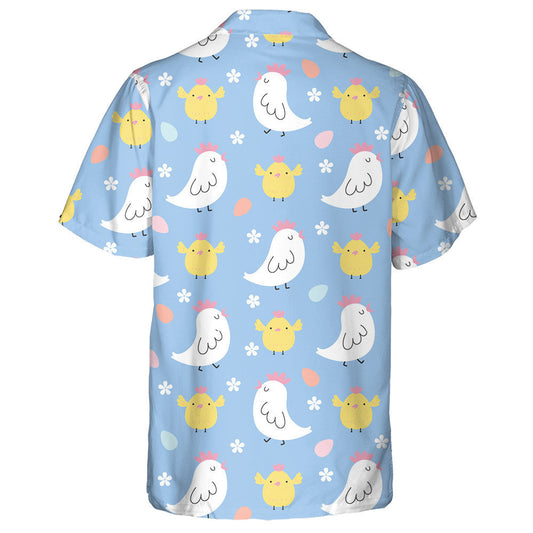 Funny Hen And Cute Chicken With Small Flower Hawaiian Shirt, Hawaiian Shirt Gift, Christmas Gift