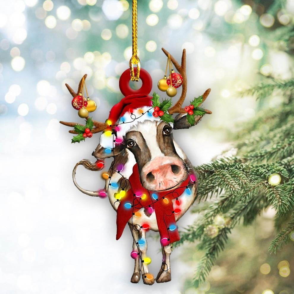 Cow Christmas Light Shape Ornament, Christmas Gift, Christmas Decoration