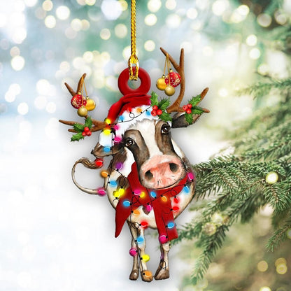 Cow Christmas Light Shape Ornament, Christmas Gift, Christmas Decoration