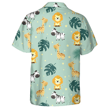 Giraffe Lion Zebra Leaf And star Hawaiian Shirt,Hawaiian Shirt Gift, Christmas Gift