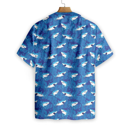 Shark On Blue Sea Pattern Hawaiian Shirt, Hawaiian Shirt Gift, Christmas Gift