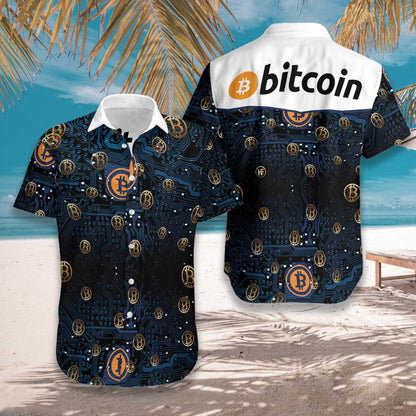 Bitcoin Logo Hawaiian Shirt ,Hawaiian Shirt Gift, Christmas Gift
