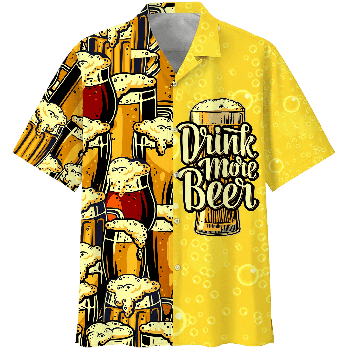 Drink More Beer Watercolor Design Hawaiian Shirt,Hawaiian Shirt Gift, Christmas Gift