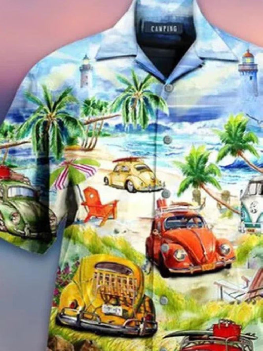 Car With Holiday Nice Ornamental Hawaiian Shirt, Hawaiian Shirt Gift, Christmas Gift