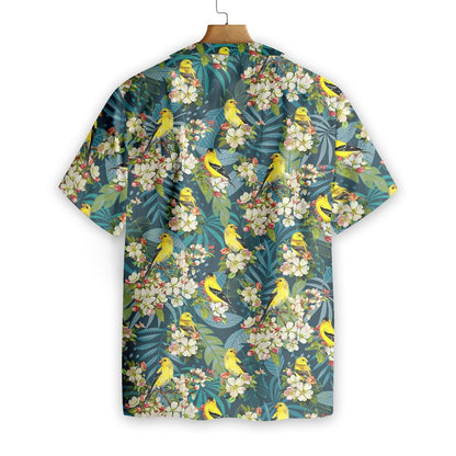 Goldfinches And Apple Blossoms Painting Art Pattern Hawaiian Shirt, Hawaiian Shirt Gift, Christmas Gift