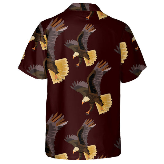 An Eagle Flying Split On Dark Red Background Hawaiian Shirt, Hawaiian Shirt Gift, Christmas Gift