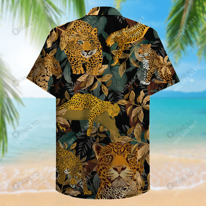 Leopard Natural Print Unisex Hawaiian Shirt, Hawaiian Shirt Gift, Christmas Gift