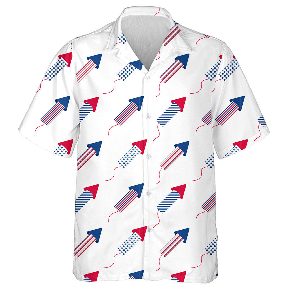 Digital USA Flag Fireworks Paper For Independence Day Hawaiian Shirt, Hawaiian Shirt Gift, Christmas Gift