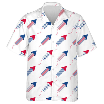 Digital USA Flag Fireworks Paper For Independence Day Hawaiian Shirt, Hawaiian Shirt Gift, Christmas Gift